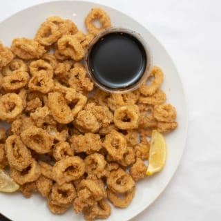 Traditional fried calamari